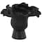 9" Black Ceramic Abstract Floral Inspired Vase with Linear Grooves